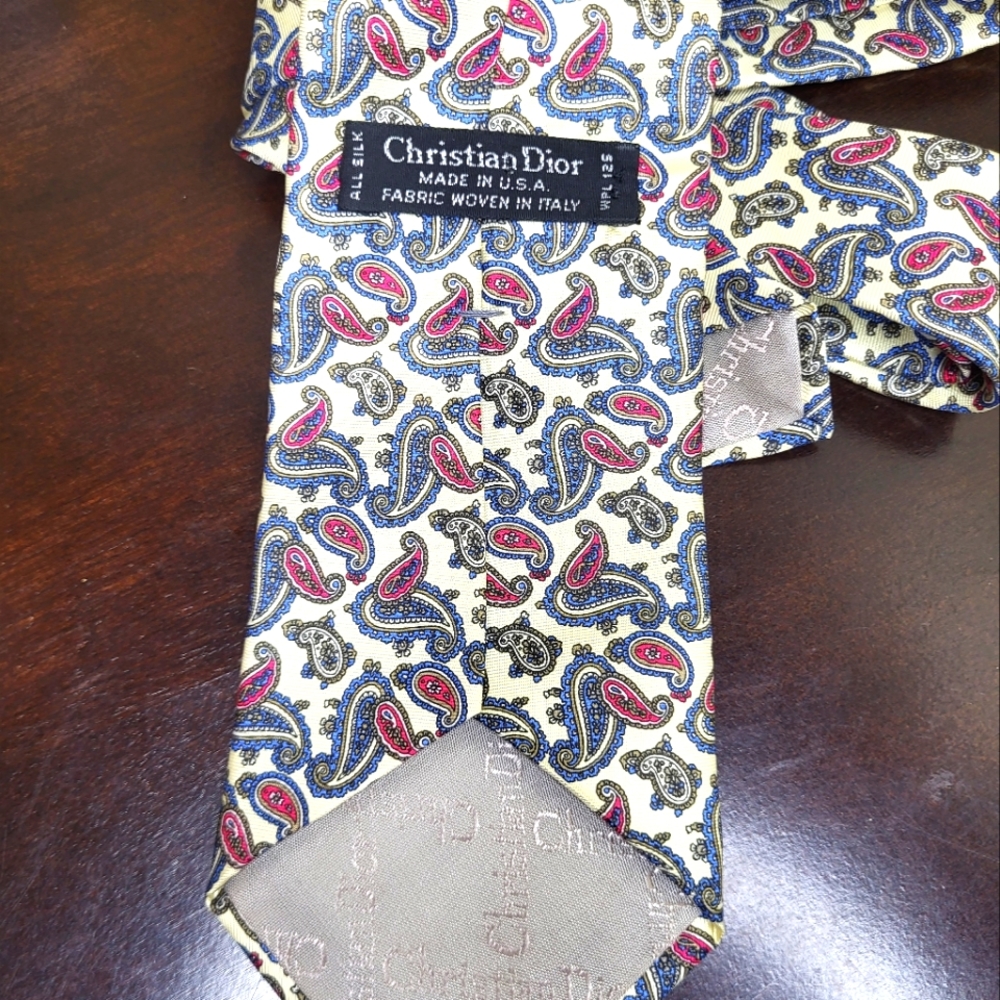 Christian Dior Men's Tie, 100% Silk - Picture 3 of 5